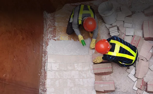 REBO Acid Resistant Bricks Application